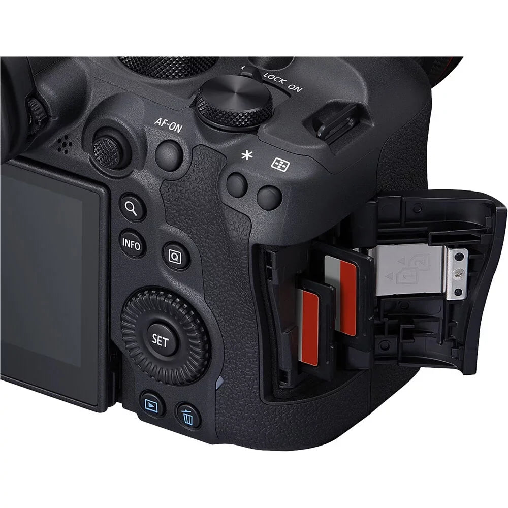 Canon EOS R6 Mark II Mirrorless Camera (5666C002) + Canon RF 24-70mm Lens + 64GB Memory Card + Case + Processor Photo Software + 2 x LPE6 Power Unit + External Charger + Card Reader + More