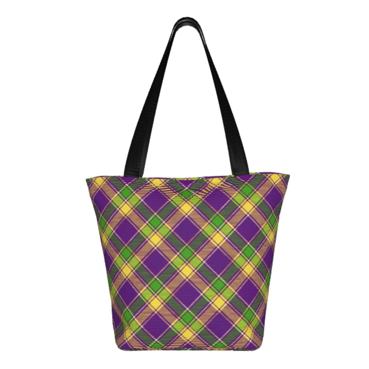 Lukts Mardi Gras Plaid Tote Bag,Shoulder Bag Women'S Hobos Handbags Large Capacity Shopping Bag
