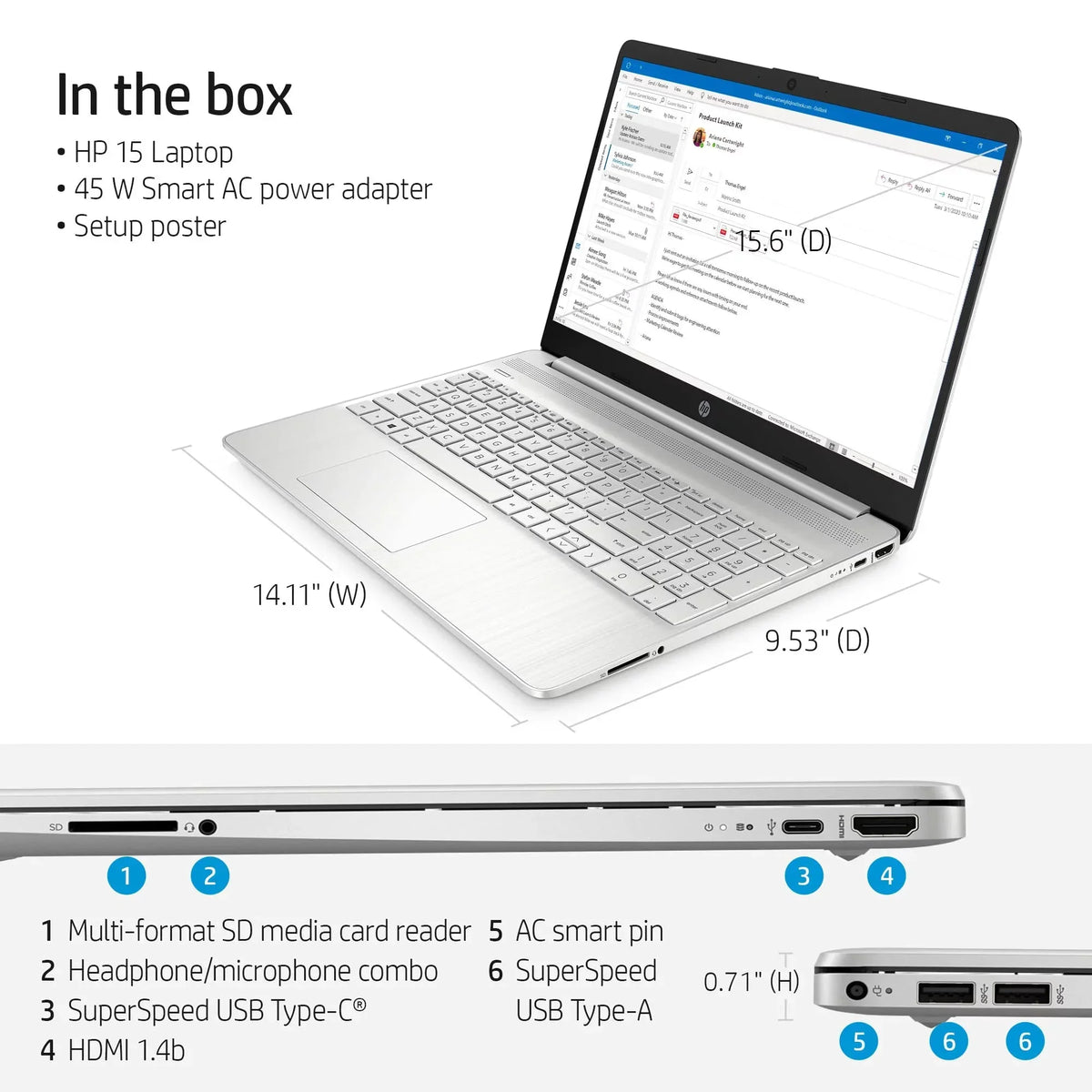 HP 2023 Pavilion 15.6’’ FHD Panel , Quad Heart -1135G7 (Upto 4.2GHz), 8GB Random Access Memory 512GB Solid Storage Iris Xe Graphics HD Webcam, WiFi 6, Bluetooth, Long Hour Power Unit Windows 11+HubxcelAccessory