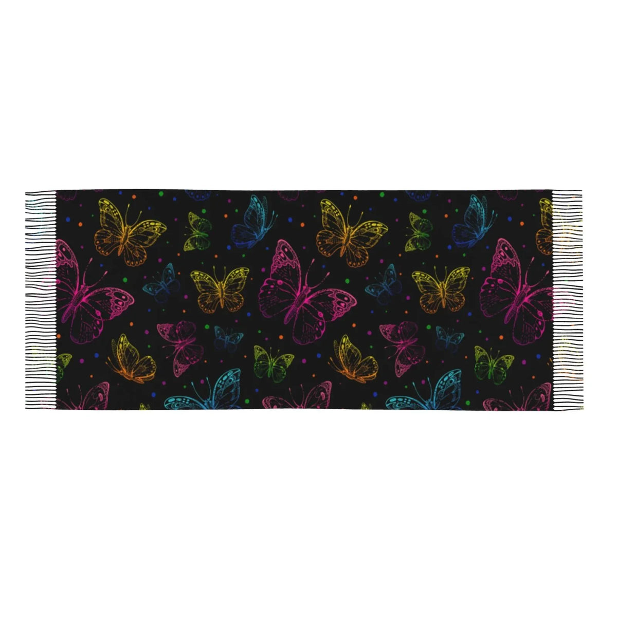 Bingfone Soft Cashmere Feel Scarf For Women Elegant Art Print Winter Warm Scarves Large Shawl Wrap Gifts- Butterfly
