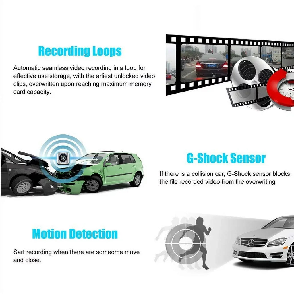 1 Pack 1080P Rearview Mirror Car Camera 4.3" Dash Cam for Cars Trucks,170°Wide Angle Lens Car Cam Front Rear DVR Monitor, Night Vision,Parking Monitor,Motion Detection,G-sensor