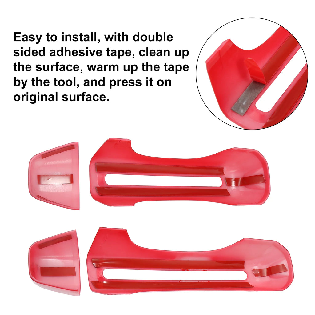 Red Door Handle Trim Cover Kit and Tailgate Handle Cover for Jeep Wrangler JL JLU 2 & 4 Doors 2018-2021