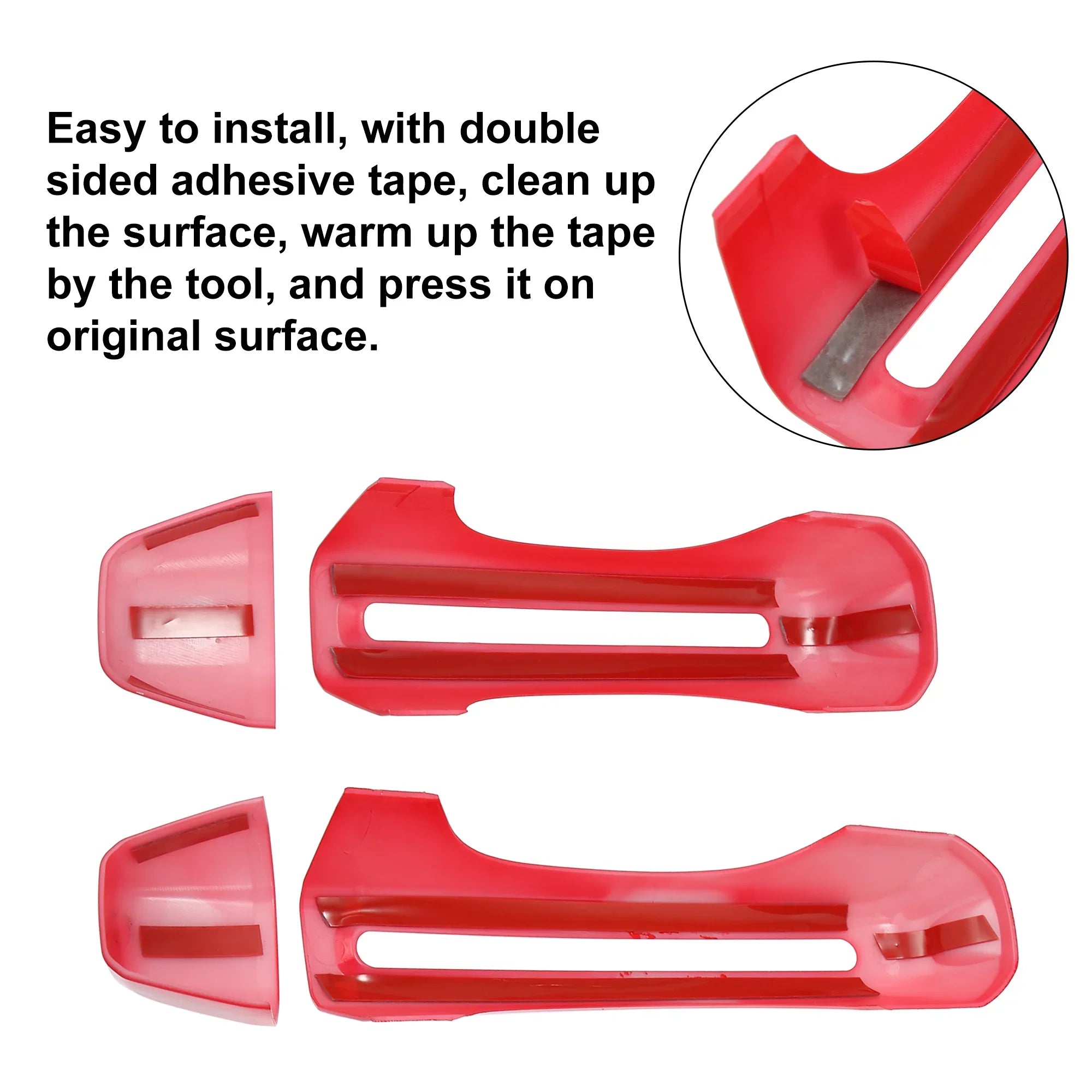 Red Door Handle Trim Cover Kit and Tailgate Handle Cover for Jeep Wrangler JL JLU 2 & 4 Doors 2018-2021