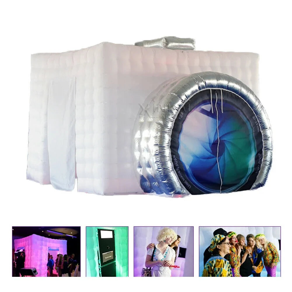 TOOL1SHOoo 2.5M White Inflatable Photo Booth Air Tent&Blower Portable Photobooth+ LED Light