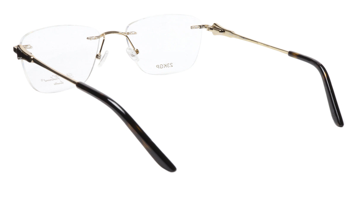 Paul Vosheront Tapered Square Gold & Black Acetate Optical Random Access Memory 52-18-135 37