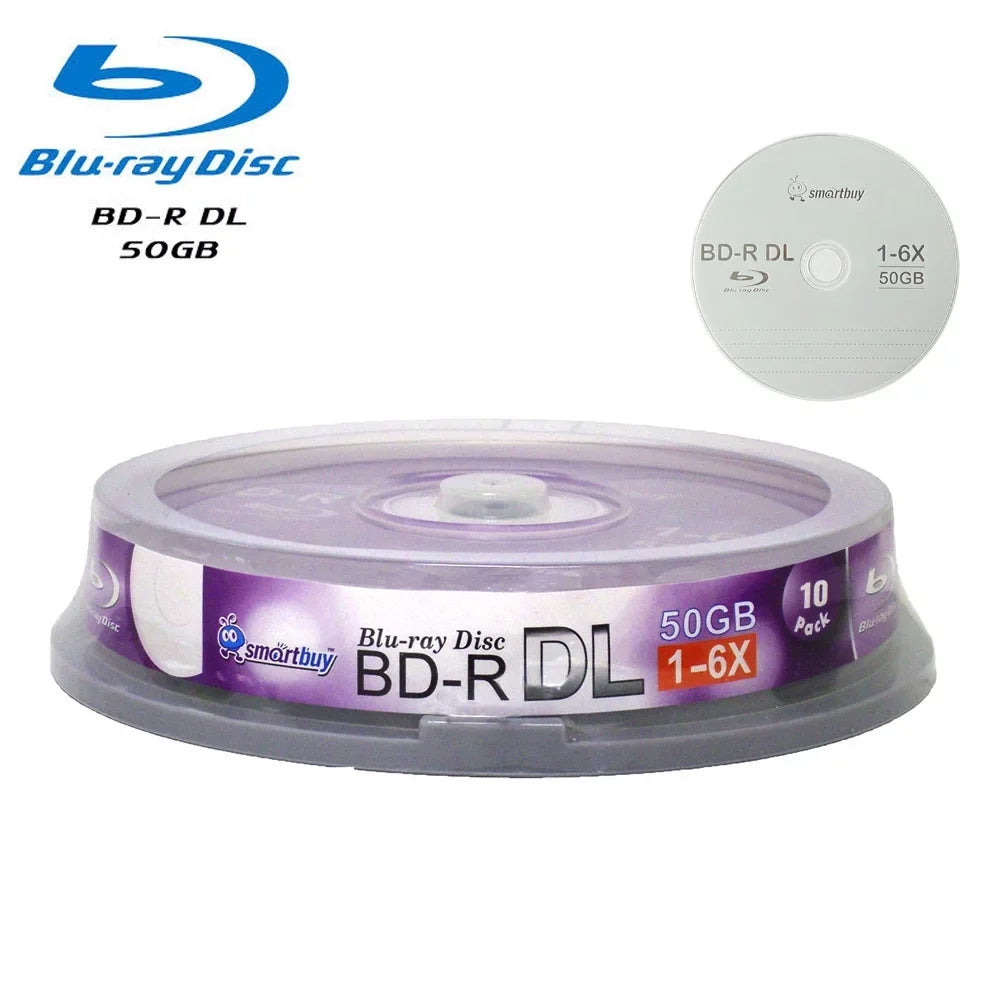 Smart Buy 20-Disc 50GB 6x Blu-ray BD-R Dl Layer Double Layer Logo Top Surface Blank Data Video Recordable Media Disc