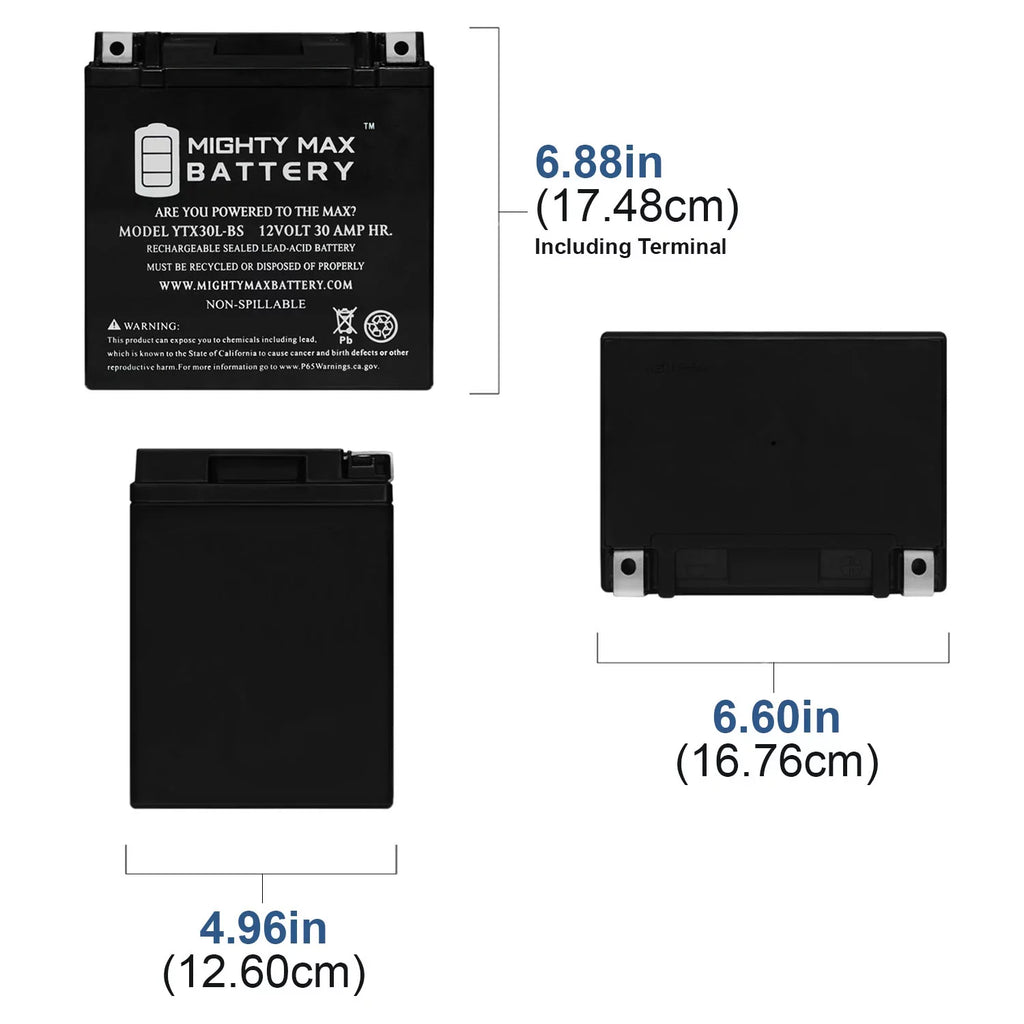 YTX30L-BS 12V 30AH Replacement Cell for Polaris Bombardier Sea Doo GTX