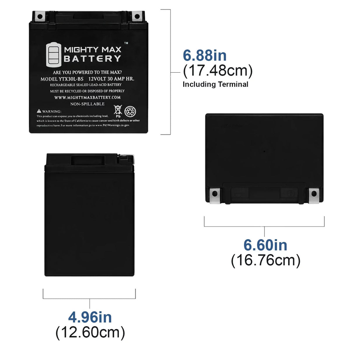 YTX30L-BS 12V 30AH Replacement Cell for Polaris Bombardier Sea Doo GTX