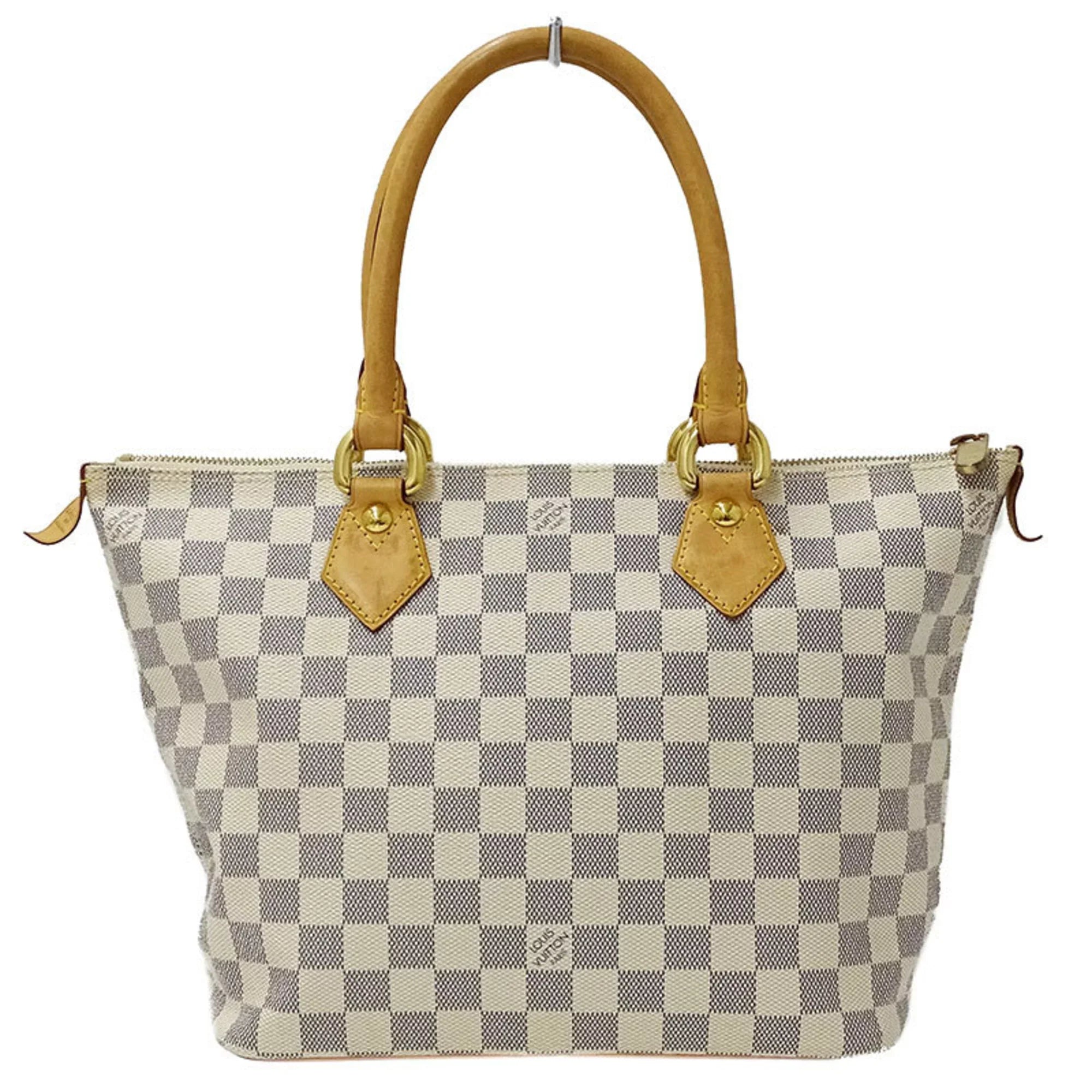 Authenticated Pre-owned Louis Vuitton LOUIS VUITTON Bag Damier Azul Ladies Tote Handbag Saleya PM N51186 White Gray