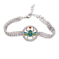 Egypt Red Yellow Blue Beetle Atonism Tennis Chain Anklet Bracelet Diamond Jewelry