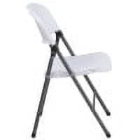 Flash Furniture HERCULES Series 330 lb. Capacity Granite White Plastic Folding Chair with Charcoal Memory