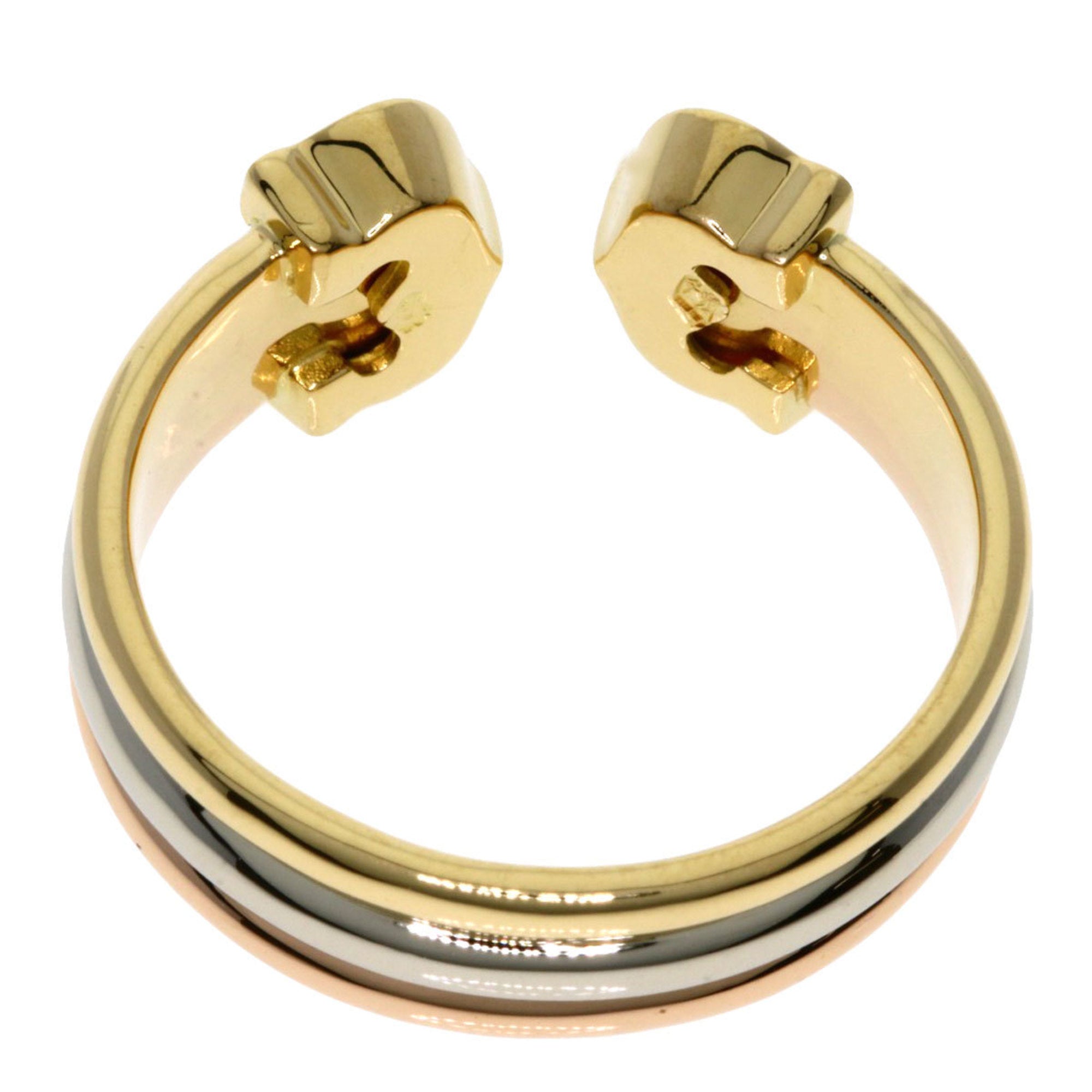 Pre-Owned Cartier 2C Ring #50 K18 Yellow Gold/K18WG/K18PG Women's CARTIER (Good)