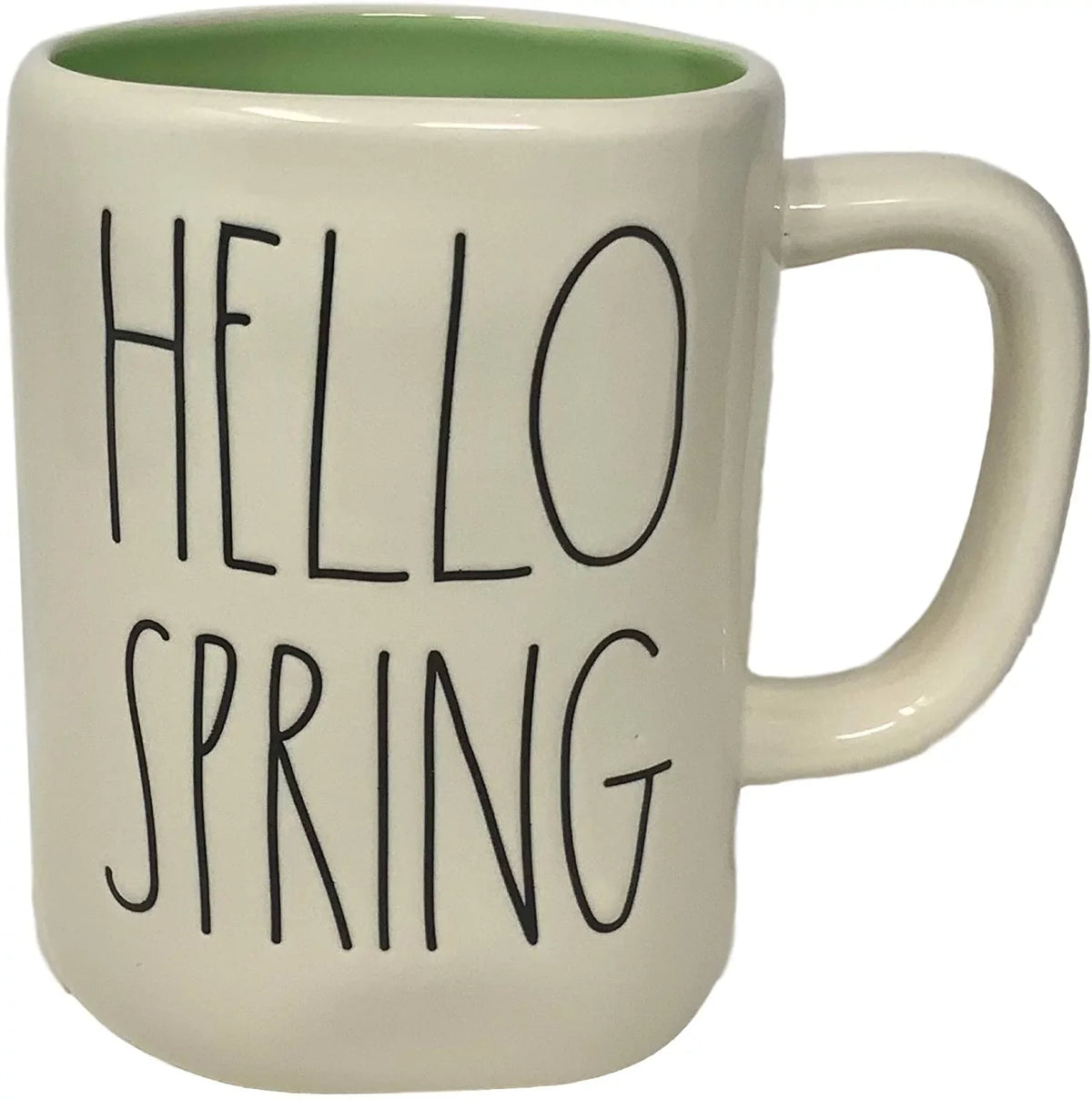 Rae Dunn"Hello Spring" Coffee Mug - Artisan Collection, By Magenta - Beautiful Random Access Memory Rae Dunn Coffee Mug With"Hello Spring" Spelled In Large LL Font - Spring Green Color Inside