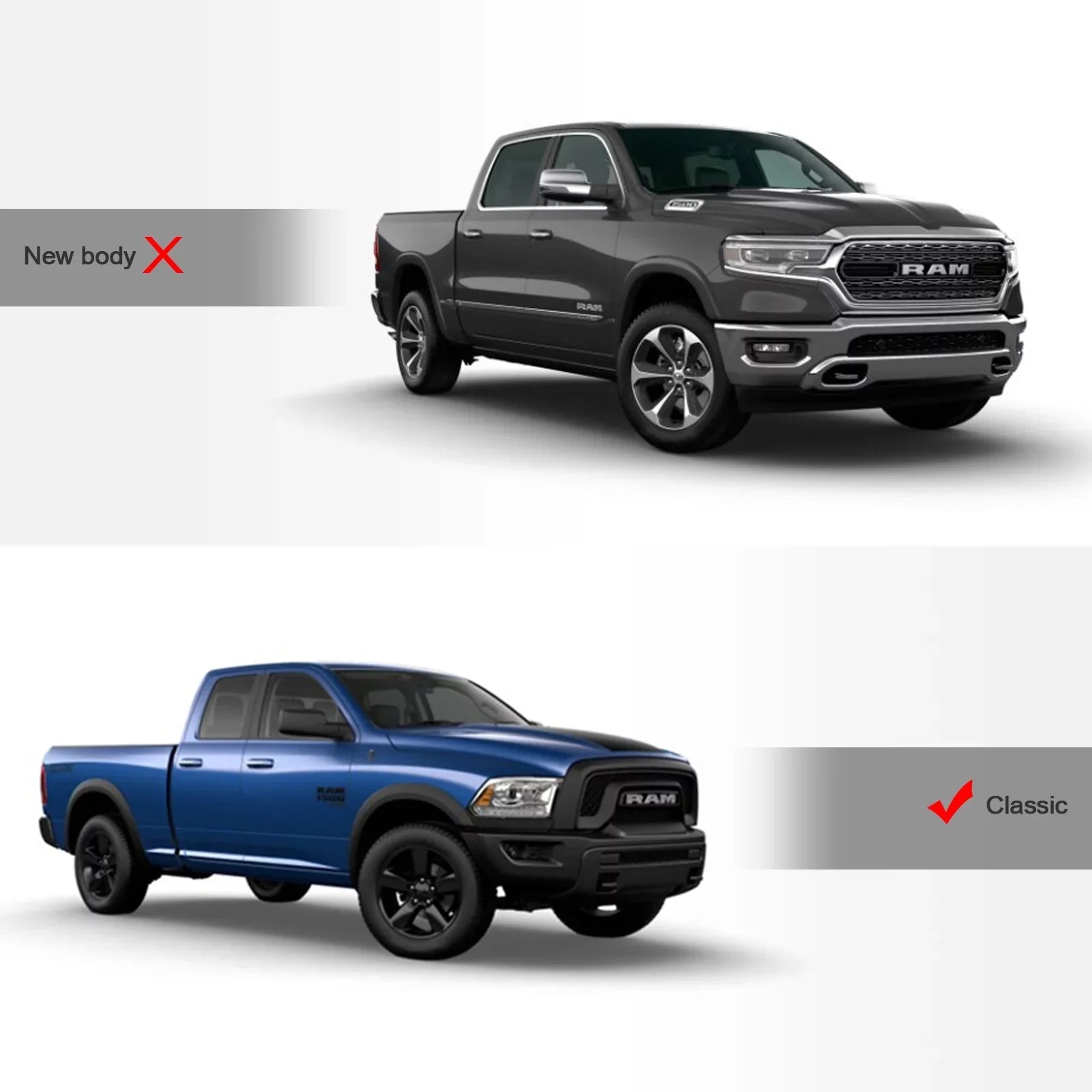 Stehlen 733469490432 Soft Tri-Fold Tonneau Cover with Truck Bed LED Lights For Memory 1500 2009-2018 / Classic 2019-2022 5.7 Feet ( 68.4" ) Short Bed