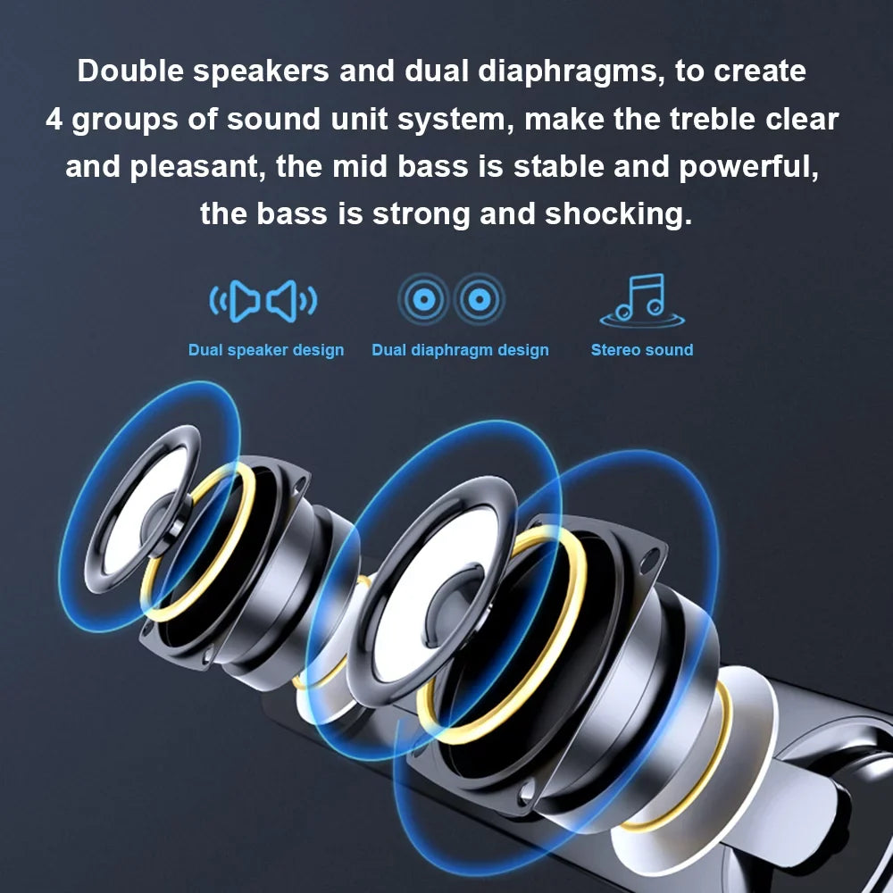 Radirus V-111 Computer Speaker, USB Wired Powerful Bar Stereo Subwoofer Bass Speaker, Surround Sound Box for PC Phone Tablet MP3 MP4, Audio Equipment for Home Theater-Like Audio Quality