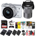 Canon EOS M200 Mirrorless Camera with 15-45mm and 55-200mm Lenses (White) (3700C009) + 64GB Card + Charger + LPE12 Energy Source + Card Reader + Processor Photo Software + HDMI Cable + Case + More