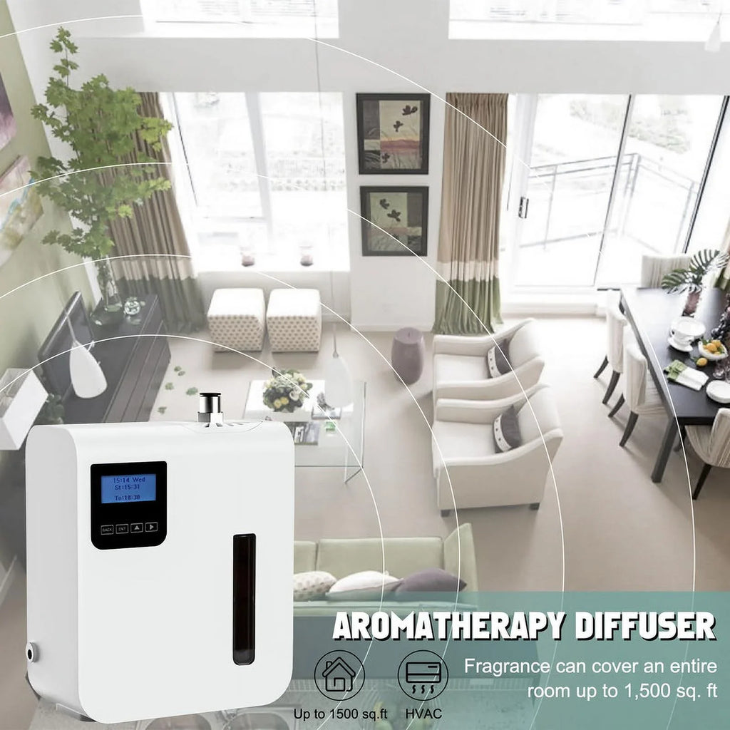 Scent Air Machine for Home,Waterless Essential Oil Diffuser 300ml, HVAC Essential Oil Scent Diffuser for Offices Homes Hotels Commercial Buildings Up to 1500 Sq. Ft