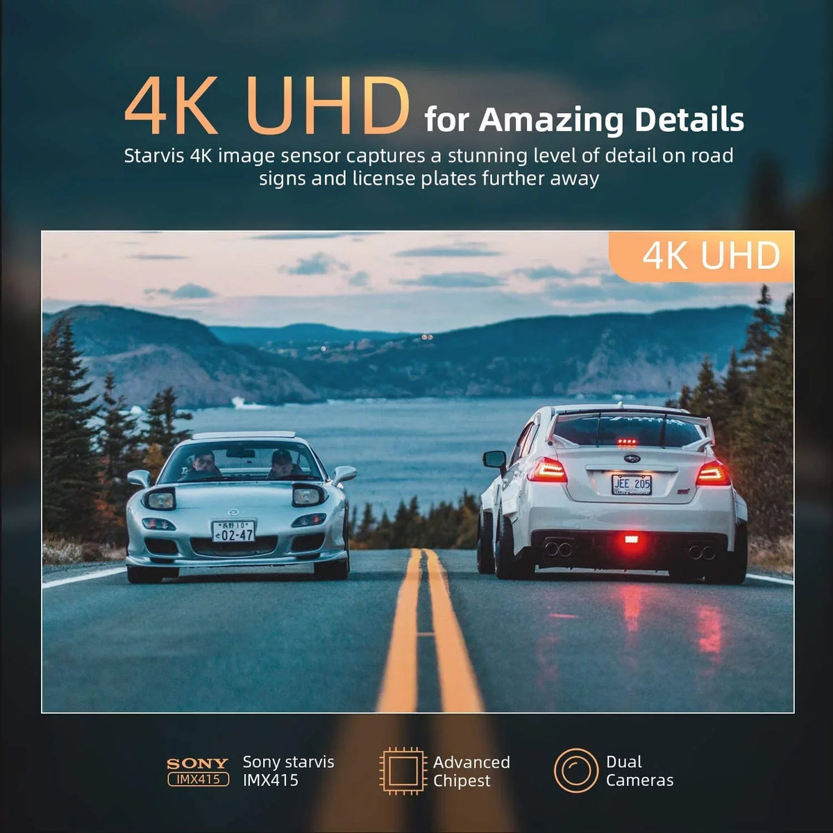 4K 12" Mirror Dash Cam - Vantop H612T Front & Rear View Dash Camera, IPS Touch Panel Voice Control Cars Mirror Camera W/Night Vision Parking Monitor