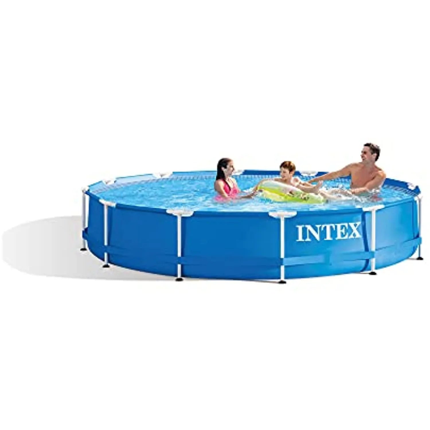 Intex 12 Ft x 30 Inches Metal Random Access Memory Set Above Ground Swimming Pool with Filter & Cover