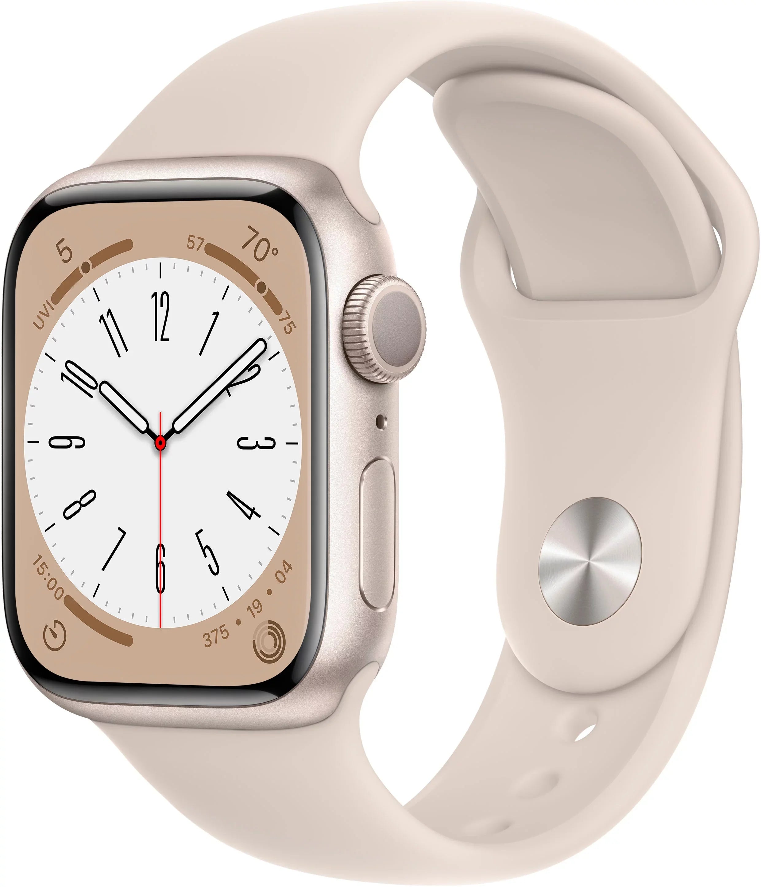 Restored Apple Watch Gen 8 Series 8 41mm Starlight Aluminum Starlight Sport Band MNUF3LL/A (Refurbished)
