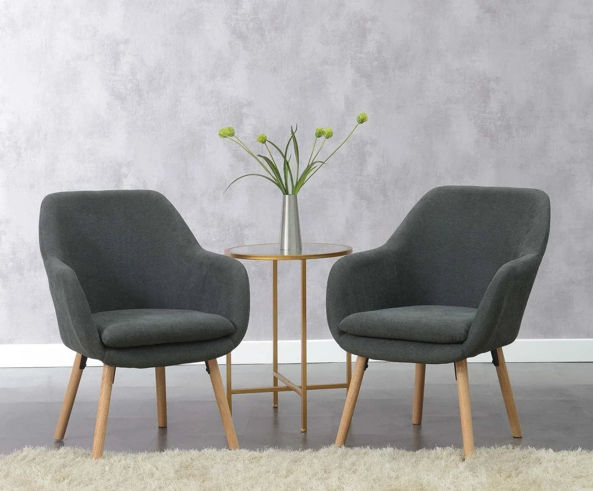 Take A Seat Charlotte Accet Chair, 25.25" L X 26.75" W X 33.5" H, Slate Gray Lie