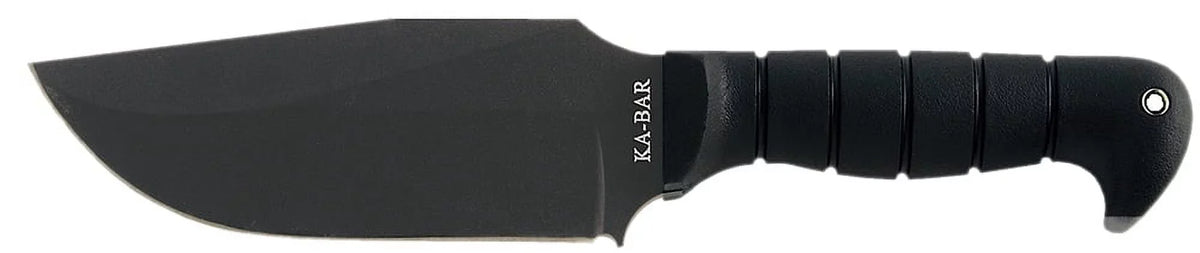 KA-BAR HEAVY DUTY WARTHOG 6.75" FXD 1085 CARBON STEEL BLK KRATON G W/SHEATH