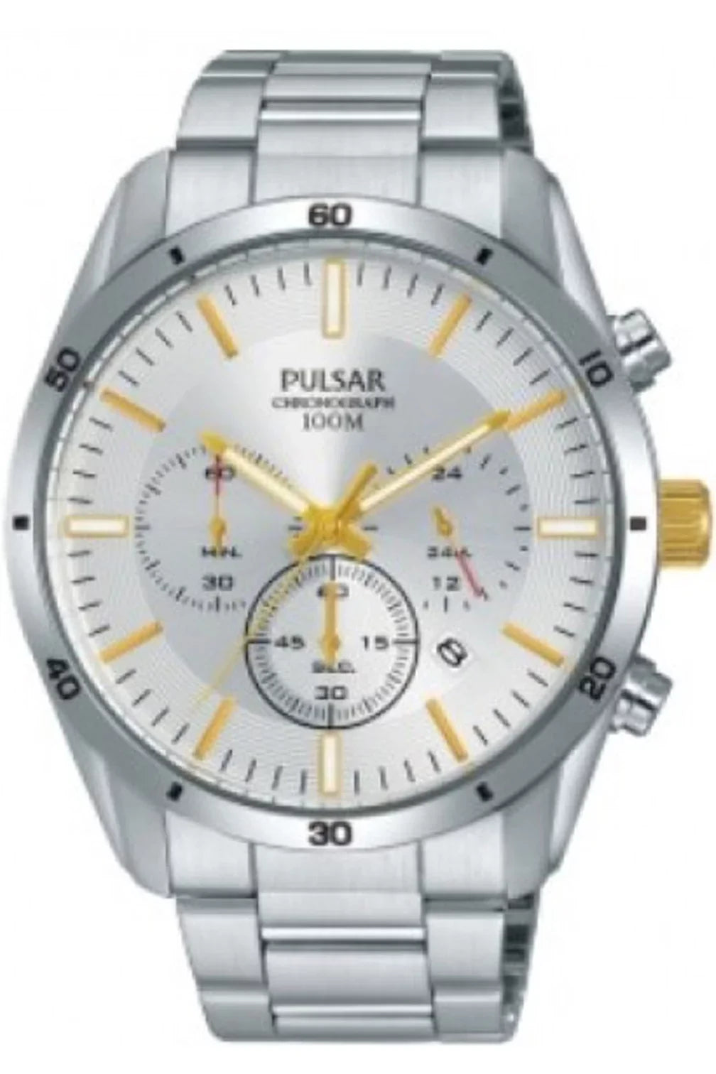 PT3841,Men's Chronograph,Stainless Steel case,bracelet,100m WR