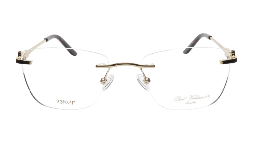 Paul Vosheront Tapered Square Gold & Black Acetate Optical Random Access Memory 52-18-135 37