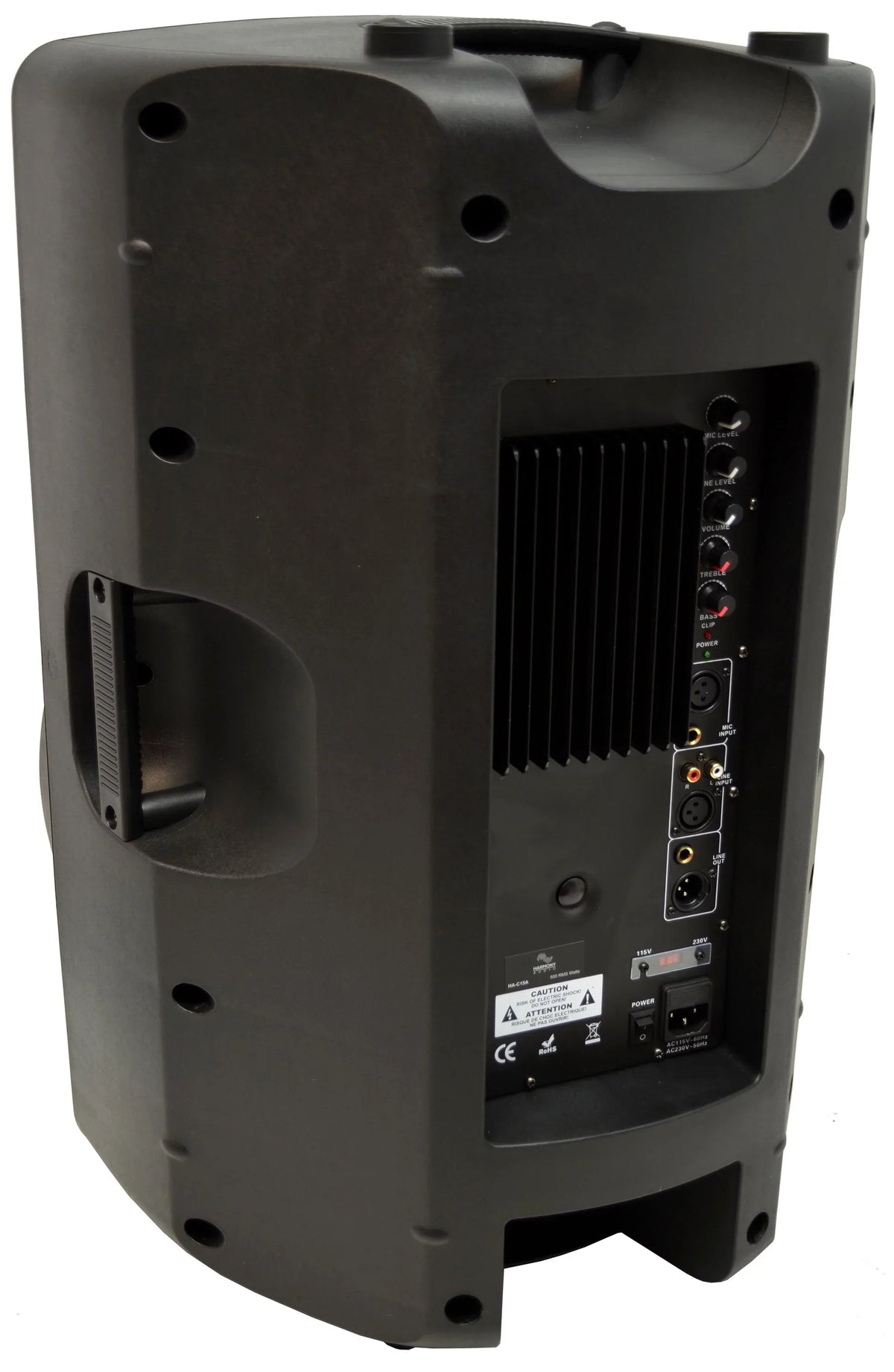 Harmony Audio HA-C15A Pro DJ 15" Powered 1000W Active PA Speaker & Wall Mount