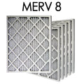 12x25x1 MERV 8 Pleated Air Filter 6PK | 11.5x24.5x.75 - Actual Size