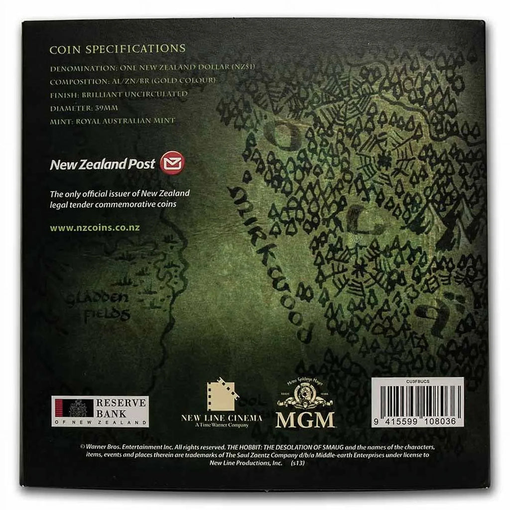 2013 NZL 20 Random Access Memory The Hobbit: Desolation of Smaug 2-Coin Set BU