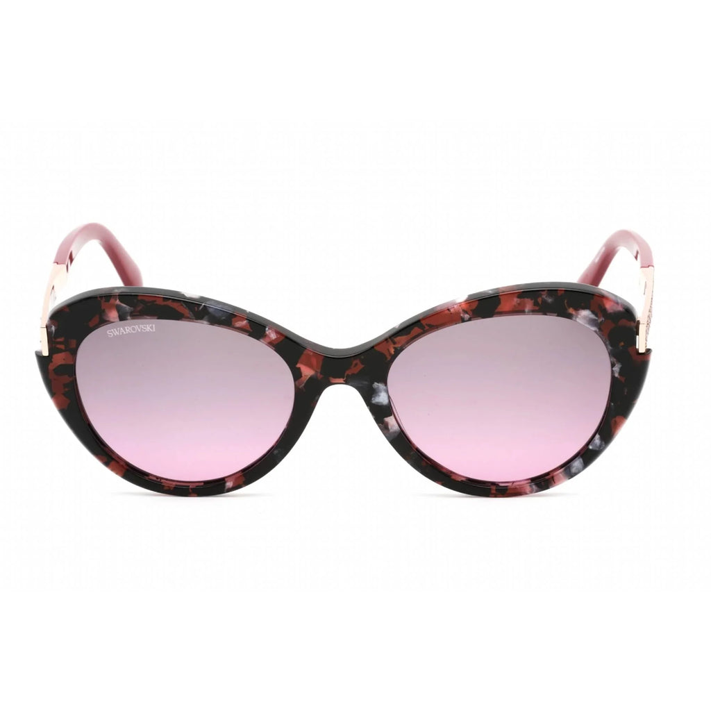 Swarovski SK0327 55T Women's Colored Havana Butterfly Sunglasses