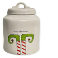 Rae Dunn MERRY CHRISTMAS ELF White Storage LL Canister With Black Letters