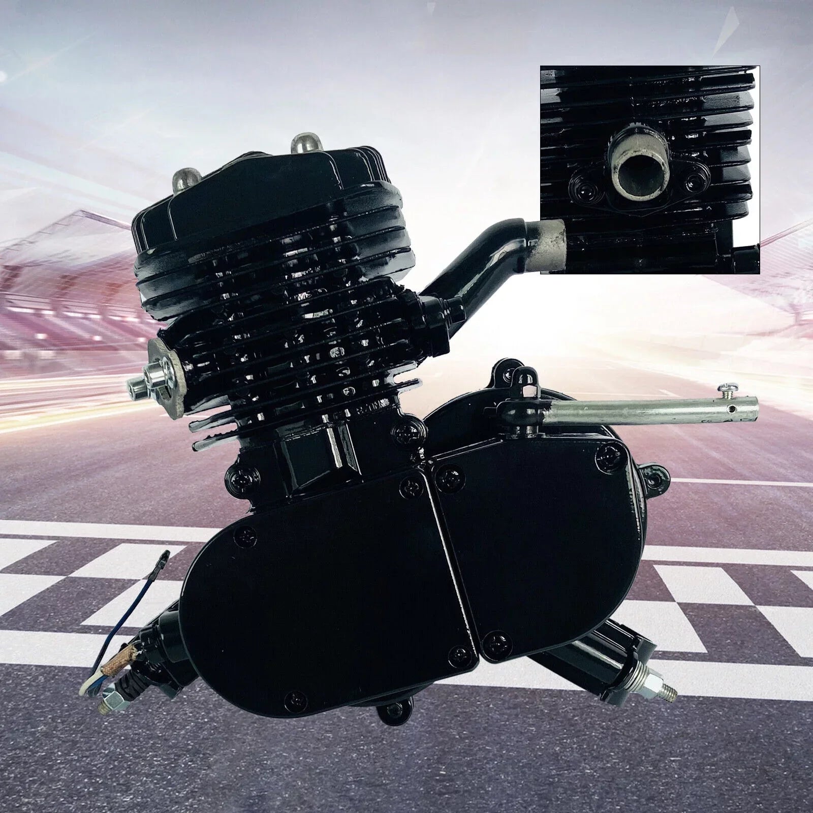 Miumaeov 80cc 2-Stroke Full Assembled Motorized Bike Bicycle Motor Petrol Gas Engine Single Cylinder Air-Cooled Black
