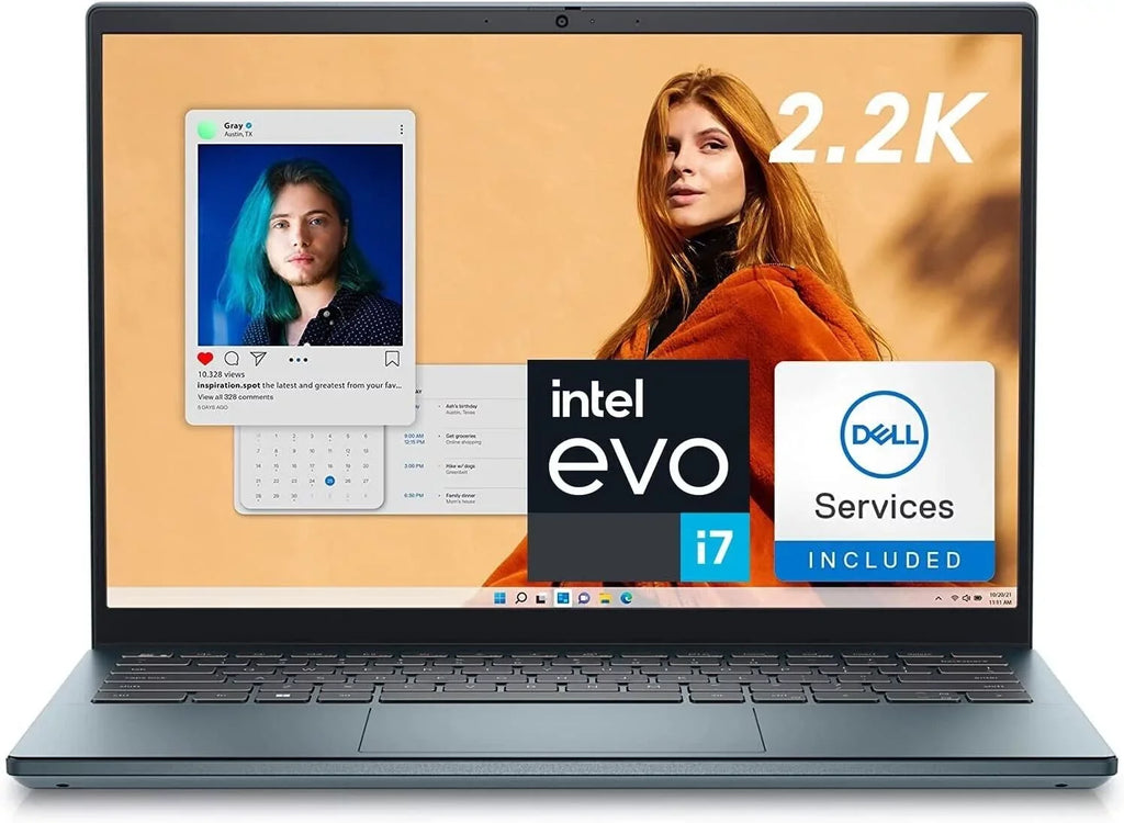 Inspiron 14 Plus 7420 - 14 inch, 2.2K 16:10, Processor i7-12700H, 16GB DDR5 Storage 1TB Solid Storage Iris Xe, 2 Yr Onsite + AntiVirus, Migrate, Windows 11 Pro + Office 365 - Atlantic Blue