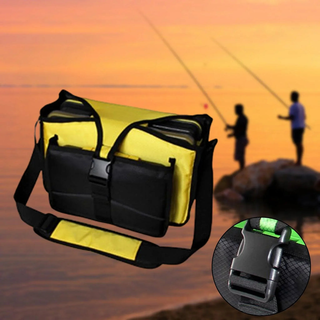 Fishing Tackle Bag Shoulder Bag Fishing Bag Gift for Men Storage Bag Portable Tackle Box Organizer fishing lures Bag for Sea Fishing Yellow