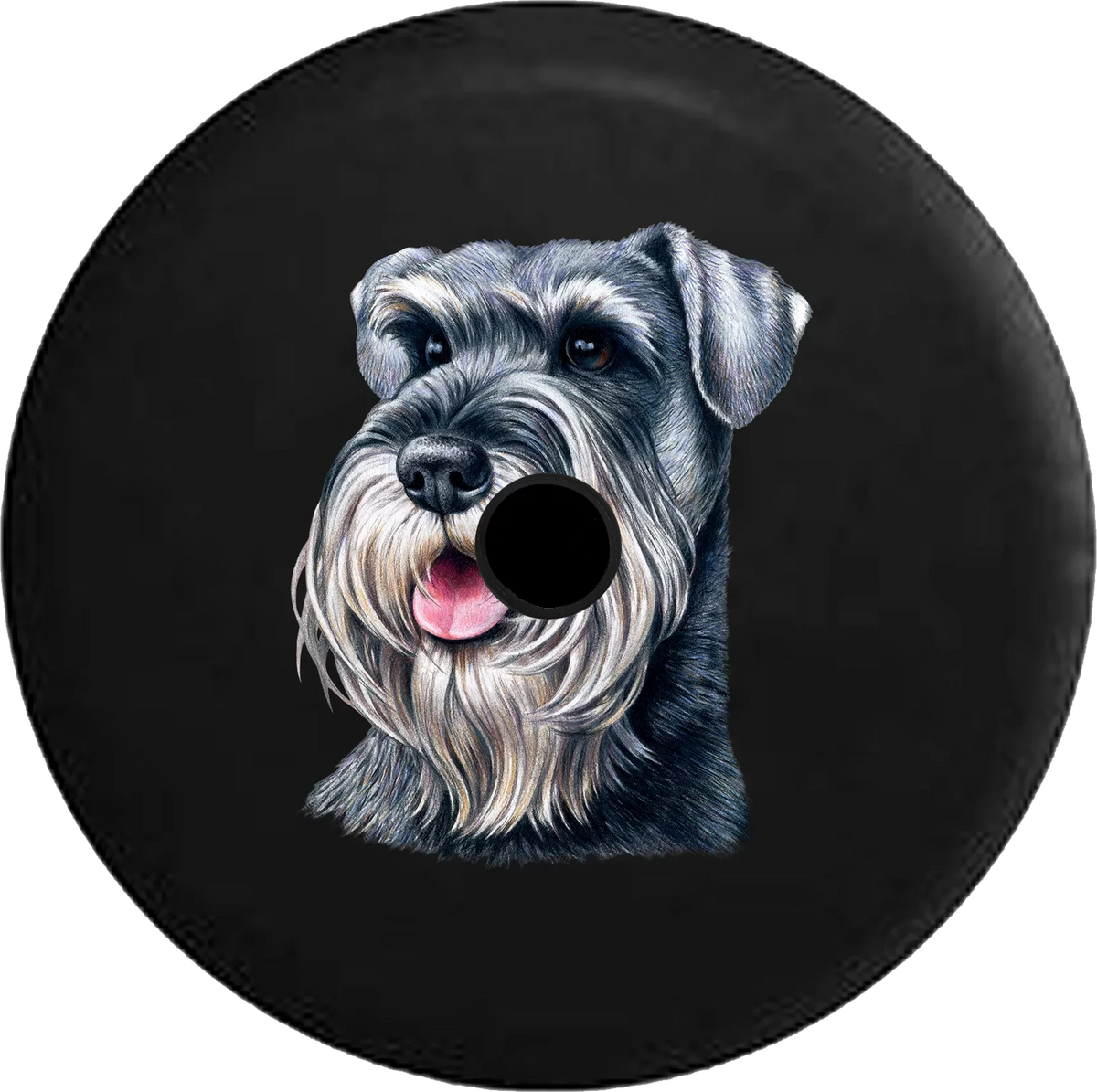 2018 2019 Wrangler JL Backup Camera Schnauzer Dog Lover Adopt Rescue Spare Tire Cover for Jeep RV 33 Inch