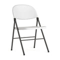 Flash Furniture HERCULES Series 330 lb. Capacity Granite White Plastic Folding Chair with Charcoal Memory