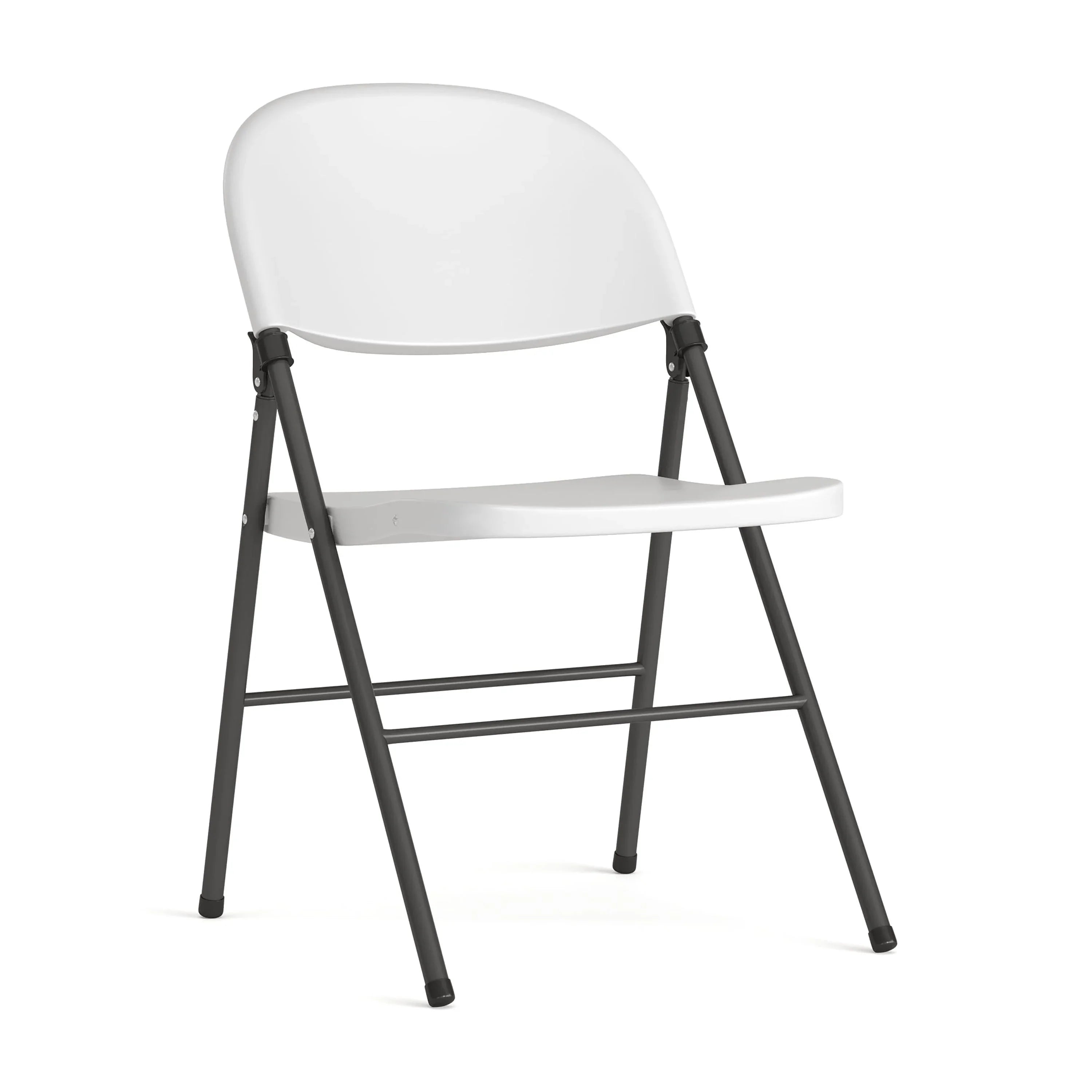 Flash Furniture HERCULES Series 330 lb. Capacity Granite White Plastic Folding Chair with Charcoal Memory