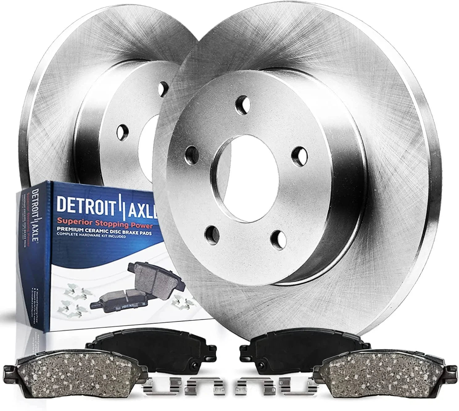 Detroit Axle - REAR Brake Kit for 2016-2021 Mazda CX-5 Disc Brake Rotors and Storage Brakes Pads 2017 2018 2019 2020 Replacement