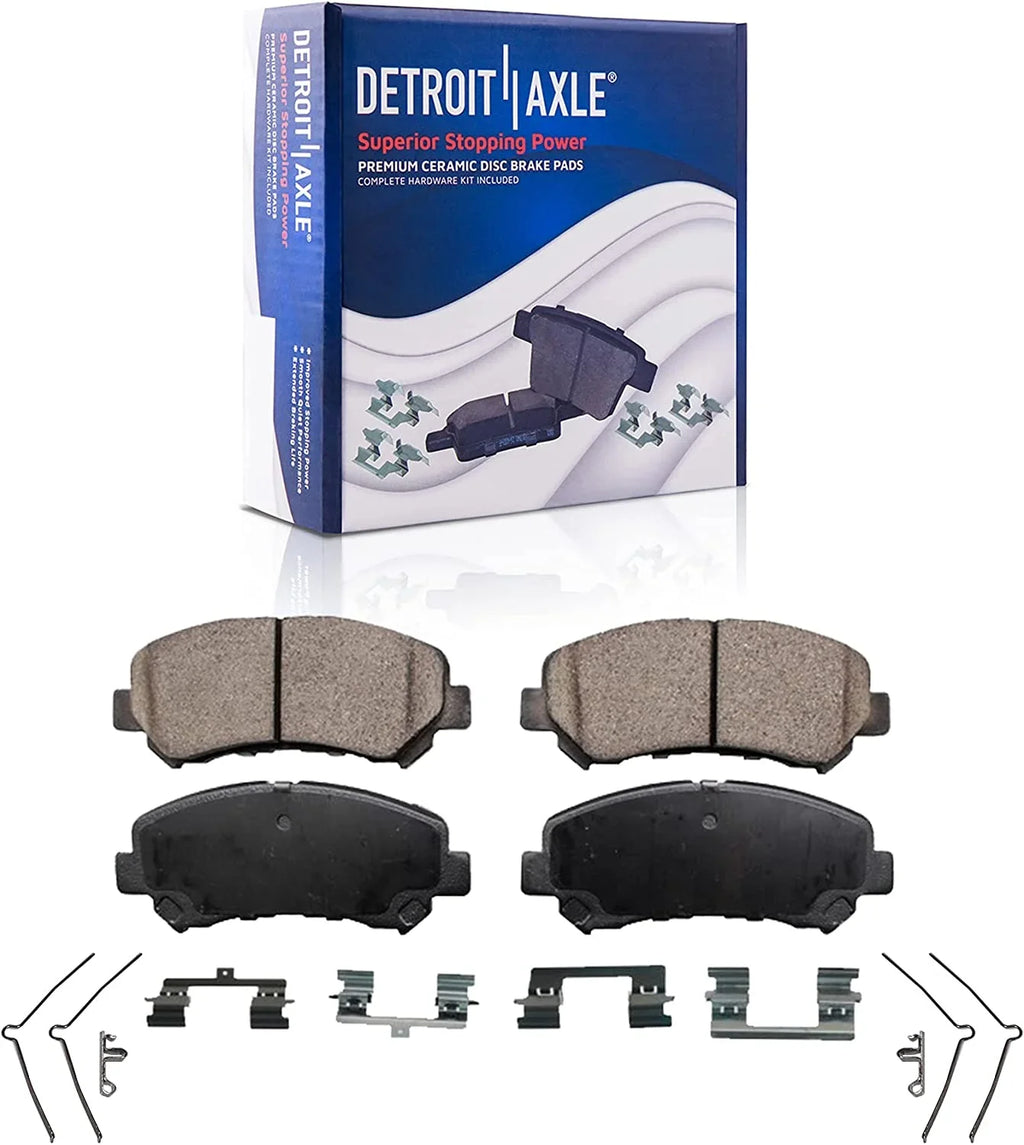 Detroit Axle - 5 Lugs Brake Kit for 08-13 Nissan Rogue 2008 2009 2010 2011 2012 2013 Disc Brake Rotors Random Access Memory Brakes Pads Replacement Front and Rear