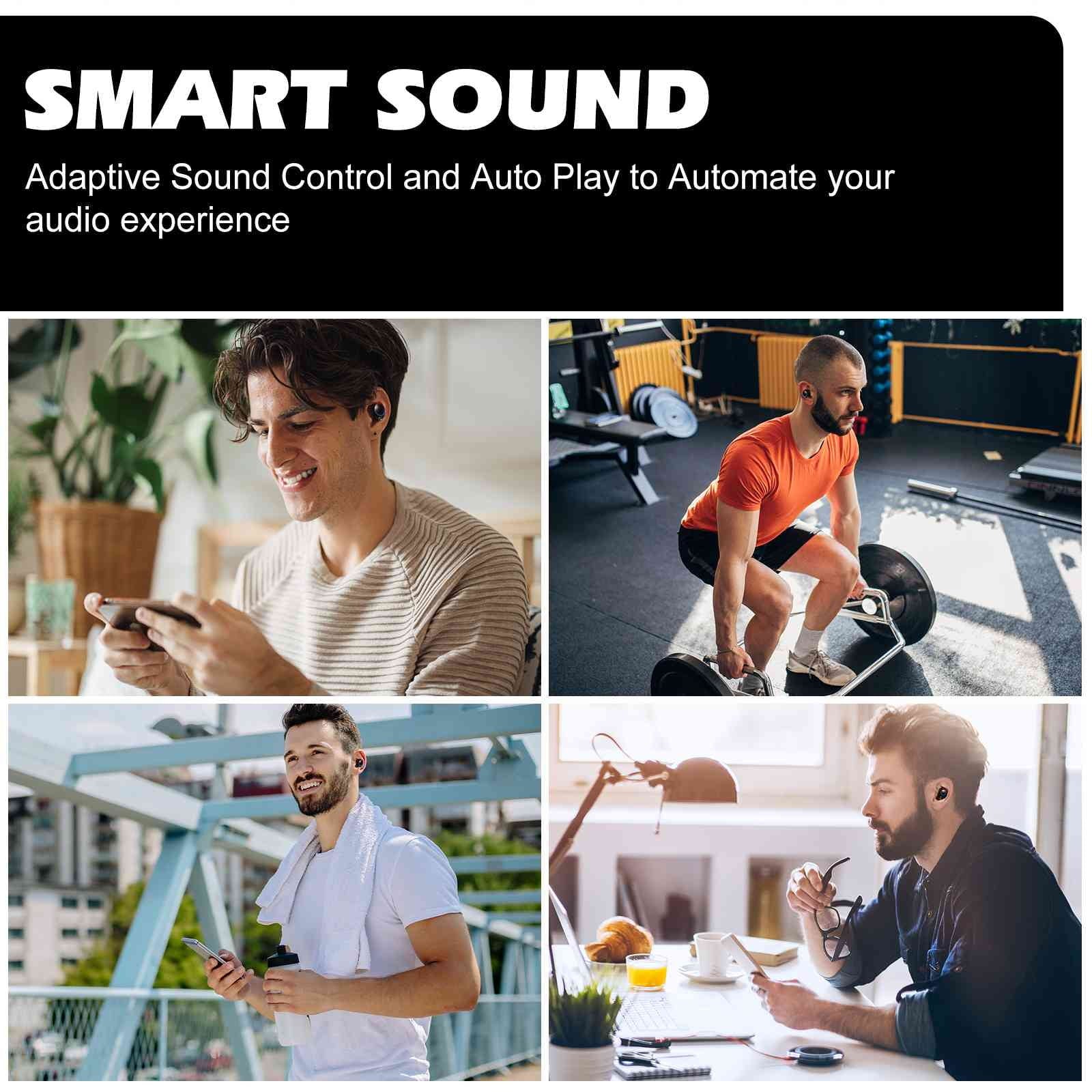 UrbanX True Wireless Bluetooth Earbuds + Charging Case, Black, Connect, IPX5 Water Resistance, Bluetooth 5.2 Connection, Balanced, Bass Boost Compatible with Lenovo Tab M10 Gen 3