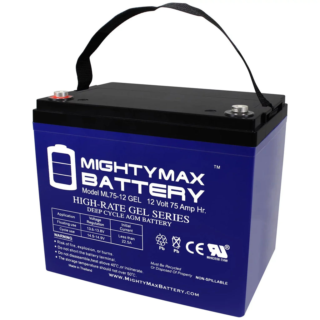 12V 75AH GEL Cell Replacement for Quantum Q6000Z,Pediatric, R-4000
