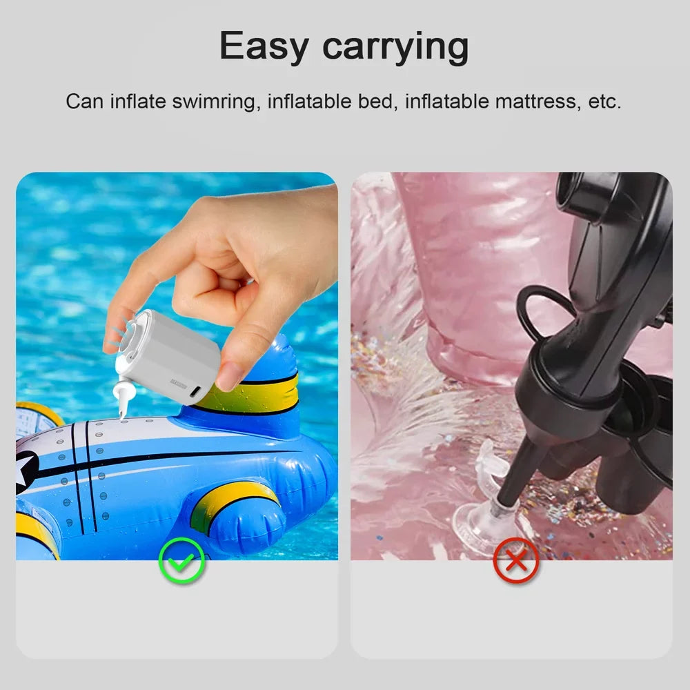 Htovila Multifunctional Portable Cordless Electric Inflator Inflatable and Vacuum Pump Camping Light Mattress Inflator Vacuum Pump Tent Lamp