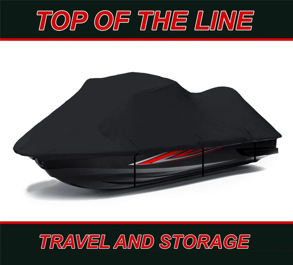 BLACK 600 DENIER JetSki Cover Compatible for Jet Ski Cover Watercraft jetski Kawasaki Ultra 310LX 2014 2015 2016 2017 2018 2019 2020 2021