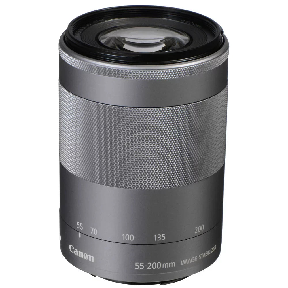 Canon EOS M200 Mirrorless Camera with 15-45mm and 55-200mm Lenses (White) (3700C009) + 64GB Card + Charger + LPE12 Energy Source + Card Reader + Processor Photo Software + HDMI Cable + Case + More