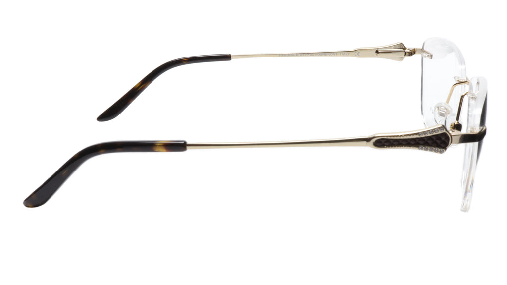 Paul Vosheront Tapered Square Gold & Black Acetate Optical Random Access Memory 52-18-135 37