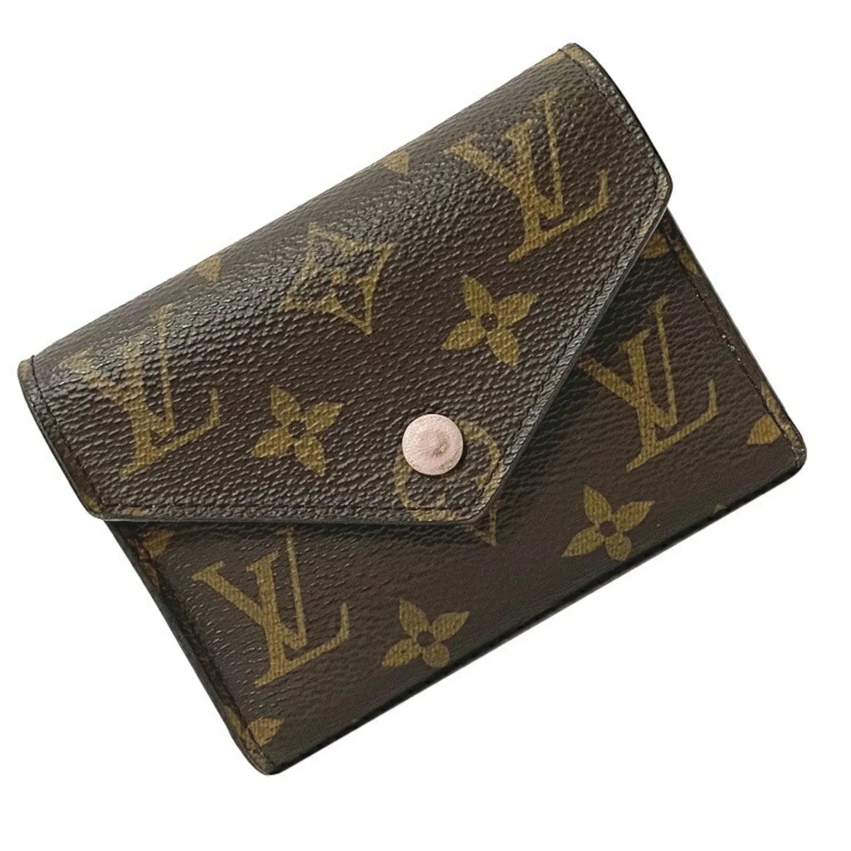 Pre-Owned Wallet Portefeuille Victorine Brown Pink Rose Ballerine Random Access Memory M62360 Trifold NZ3119 LOUIS VUITTON Ladies (Good)