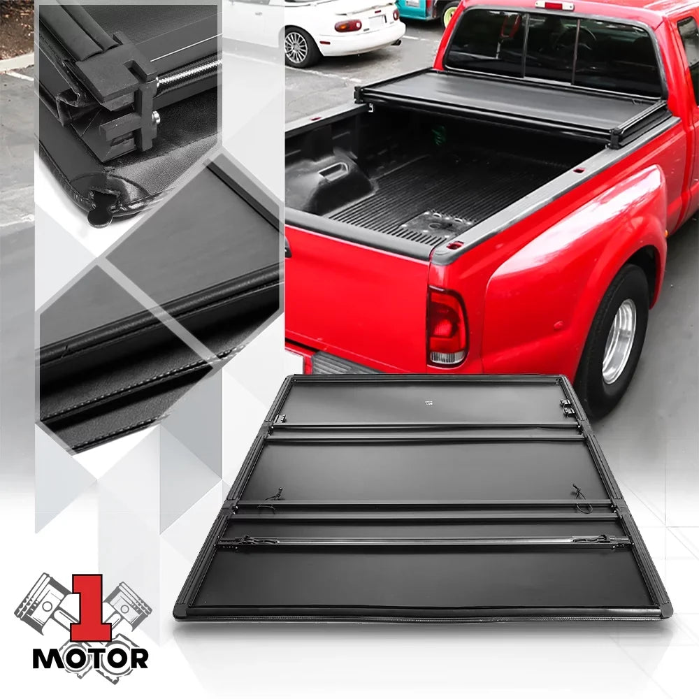 Short Bed Tonneau Cover 5.7Ft Soft Tri-Fold Fleetside for 09-21 Storage 1500/2500 Fits select: 2009,2011-2012 DODGE Memory 1500