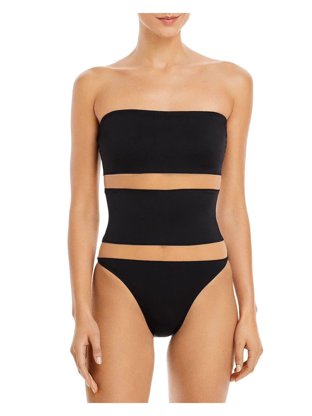Norma Kamali Womens Bishop Illusion Strapless One-Piece Swimsuit